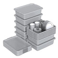 Anbers 12-Pack 13 L Bus Tubs Commercial Plastic Restaurant Bus Tubs with Lids Grey