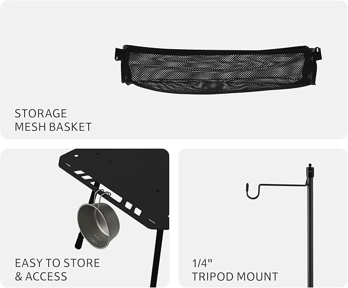 Naturehike Tactical Camping Table with Adjustable Height Collapsible Table Lightweight with Carry Bag for Camping Travel expeditions Hiking Picnics BBQs &amp Beach Trips