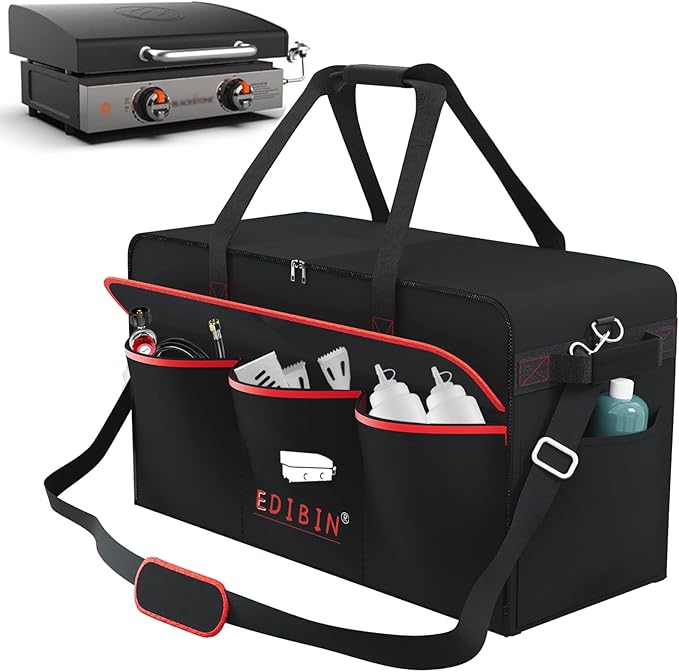 22 Inch Griddle Carry Bag Fits for Blackstone 1813 22 inch Tabletop Griddle with Hood LidExclusively Fits for Blackstone Tabletop Griddle 22 inch with hood Carry Bag600D Polyester Heavy Duty