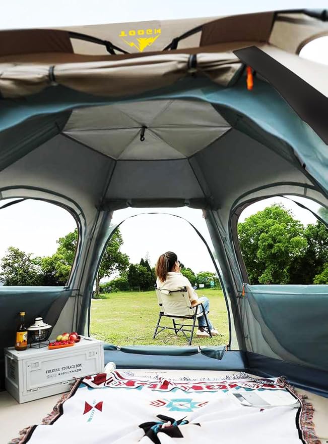 Camping Tent with Instant Setup 2/3 Person Weatherproof Easy Quick Set Up in 60 Seconds with Rainfly Backpack Tent for Family Camping &amp Hiking Upgraded VentilationCenter Height 66-inch