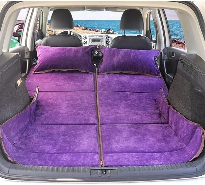 Car Camping Mattress Portable SUV Sleeping Pad for Travel Grey-Suede 260kg Capacity