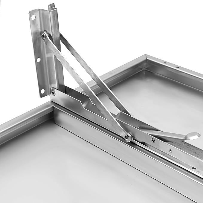 48 L x 12 W Folding Concession Shelf Wall Mount Folding Shelf Stainless Steel Folding Concession Shelf Drop Down Serving Window Concession Food Serving Shelf for Food Truck Food Trailer
