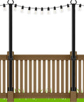 LETIANPAI 2 Pack String Light Poles5 Ft Metal Poles with Fence Bracket for Outdoor String LightsOutdoor Light PolesPoles/Post/Stand for Outside