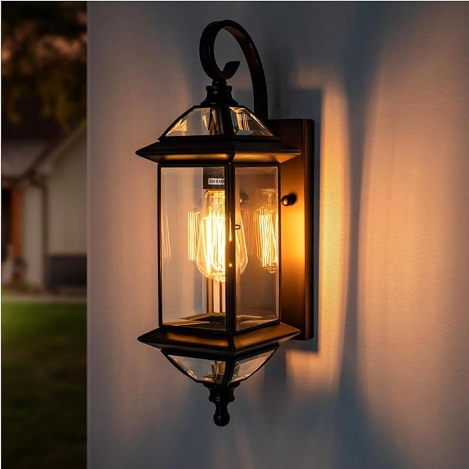 Outdoor Light Fixture 18.5 H Porch Light Oil Rubbed Bronze Outdoor Wall Lights with Clear Glass Waterproof Outside Lights for House Patio Garage Frontdoor 1 Pack Bulb Not Included