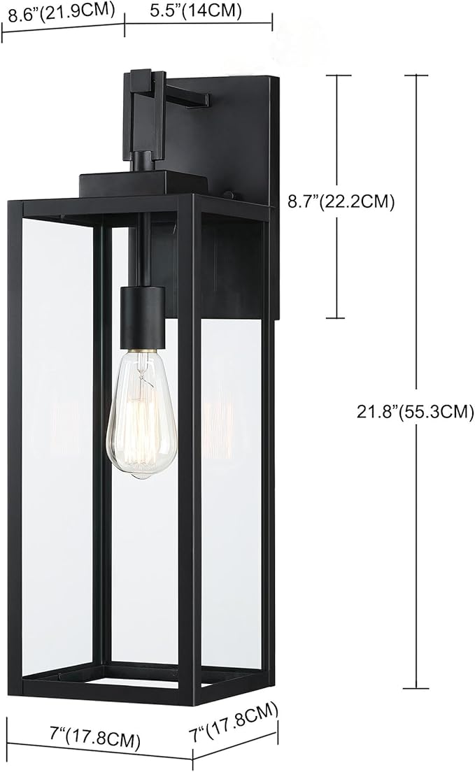 2 Pack 22 Large Size Outdoor Wall Sconce22 Inch Outdoor Wall Lantern Light for Garage Porch Light Extra Large Exterior Light Fixture for Porch Patio