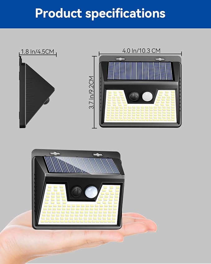 Peasur Solar Lights Outdoor Waterproof [8 Pack/140LED] Warm White Motion Sensor Light Ultra-Bright 3 Modes Solar Fence Security Lighting for Wall Garden Yard Garage Patio