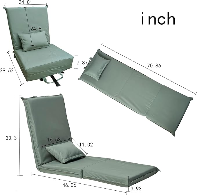 Foldable Portable Chair for Outdoor Travel Picnic BBQCamping Folding Adults with Carry BagPortable Chair for Outdoor Travel Fourteen Position Adjustable Recliner