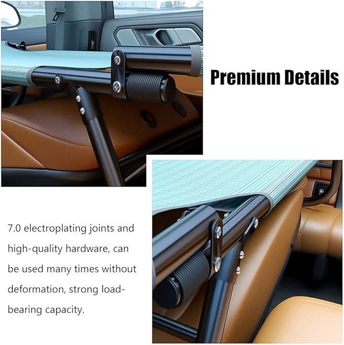AZMANI Portable Travel Car Bed for SUV Adult Knitting Surface Holds 550 Lbs (Size: 163x56x38cm-A)