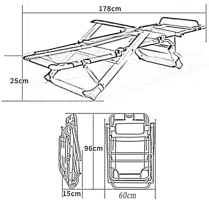 Folding Sun Lounger Adjustable Recliner with Headrest Portable Home Office Outdoor Garden Lounge Chair Load 150Kg Octopus Feet