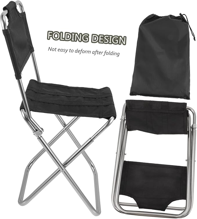 Kisangel 1pc Ergonomic Portable Folding Chair Multi-Function Camping Stool for Adults Beach Accessory Canopy Collapsible Leisure Chair