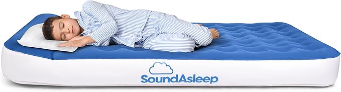SoundAsleep Dream Series Big Kids Air Mattress with High Speed External Pump - Portable Blow up Bed for Big Kids - Inflatable Air Mattress for Home and Camping