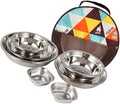 1set Outdoor Stainless Steel Dining Portable Camping Tableware for Hiking Picnics and Bbqs and Convenient Travel Utensils Storage Bag