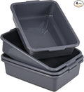 4-Pack Plastic Bus Bin Tubs Boxes 15 L Restaurant Dish Tub Gray