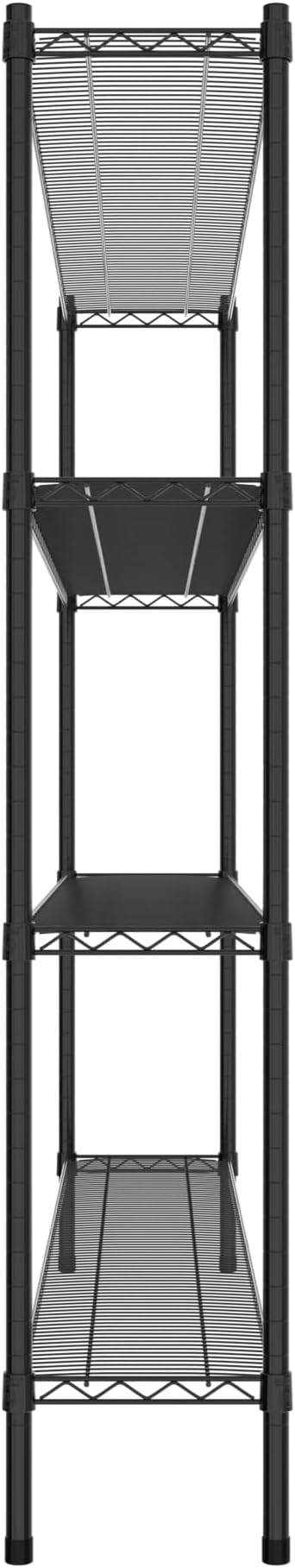 Commercial NSF Listed Black Epoxy Stationary Wire Shelving Kit 12 x 72 x 64 with 4 Shelves Perfect for Warehouse Walk-in Refrigerator Freezer Grocery Store Restaurant Dishroom