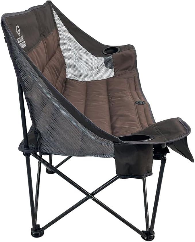 Doublewide Padded Sofa – Portable Outdoor Camping Sofa Chair for 2 High-Loft Cushioning Dual Cup &amp Wine Holders Mesh Storage Pocket &amp Carry Bag Durable 600D Fabric Steel Frame
