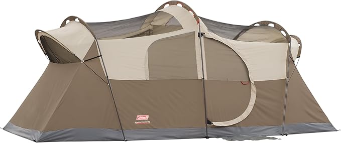 Coleman WeatherMaster 10-Person Camping Tent with Rainfly &amp Room Divider Spacious Weatherproof Family Tent with Carry Bag