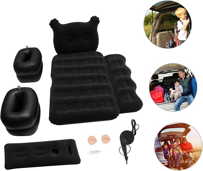 YARNOW SUV Inflatable Bed for Car Travel Comfortable Air Mattress for Back Seat Portable Camping Sleeping Pad Pump for Road Trips and Outdoor Adventures