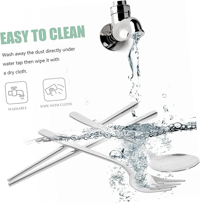 1 Set Set Fork Spoon Chopsticks Stainless Chopsticks Stainless Steel Spoon Stainless Steel Utensils Set Chopstick Holder Spoons and Forks Set Travel Utensils Chopstick Rest