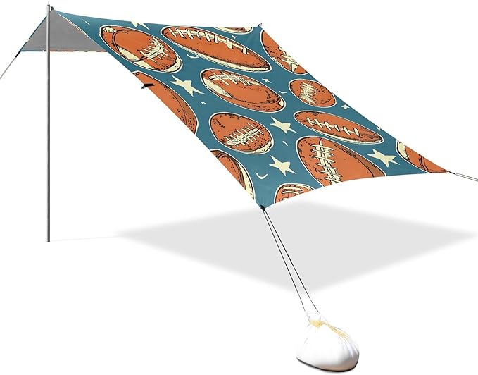 Rugby Pattern (50) Camping Sun Shelter Beach Tent Portable Beach Sun Shade Outdoor Canopy for Camping Trips Fishing Picnic