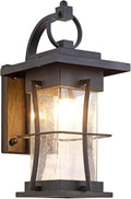 Outdoor Wall Sconces Light Fixtures Exterior Wall Lantern Outside House Lamps Waterproof Black Metal with Clear Seeded Glass Perfect for Exterior Porch Patio House