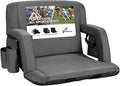 Sportneer Stadium Seats with Back Support: 2.5'' Thick Comfy Cushion 6 Adjustable Angle Bleacher Seat with Armrest - 2 Large Pockets 2 Cup Holders Stadium Chair for Sport Events Concerts Parks