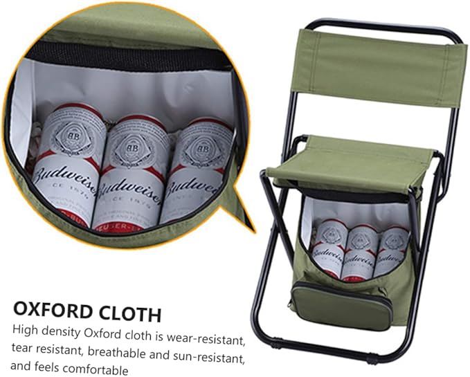 Folding Fishing Lounge Chairs Ice Pack Storage High Density Oxford Portable Camping Chair for Beach