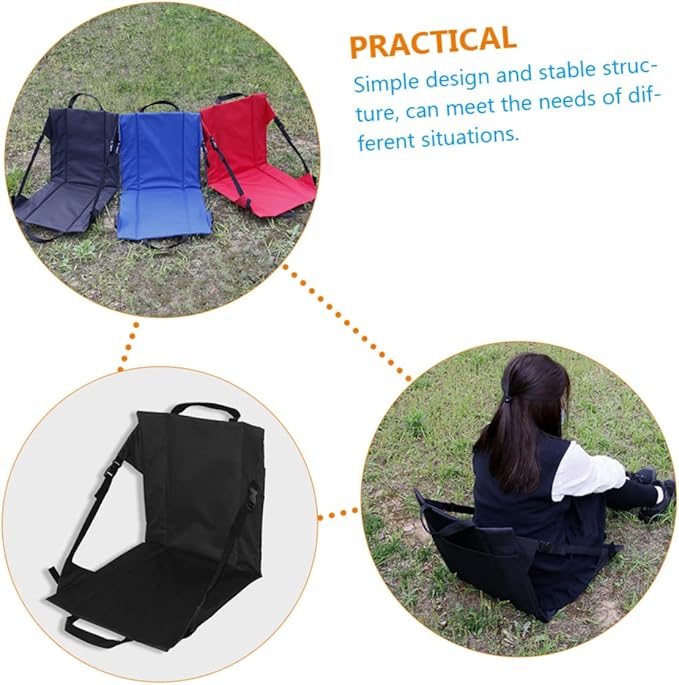 Kisangel Portable Foldable Chair Cushion Lightweight Outdoor Garden Seat for Fishing Camping and Relaxing Mesh Pouch for Storage