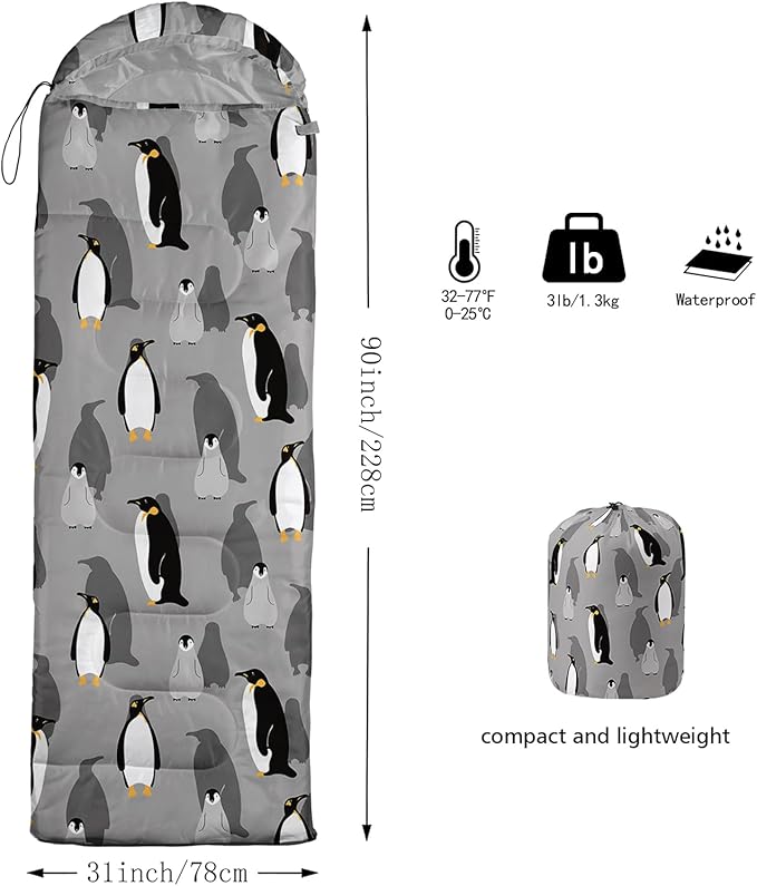 Galaxy Wolf Camping Sleeping Bags Warm &amp Cool Weather Waterproof Backpacking Blue Purple Starry Sky Sleeping Bag All Seasons Camping for Adult Kids Boy Girls Camping Gear Equipment Traveling