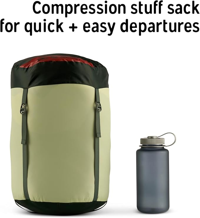 Kelty Cosmic Synthetic Fill 20 Degree Backpacking Sleeping Bag – Compression Straps Stuff Sack Included