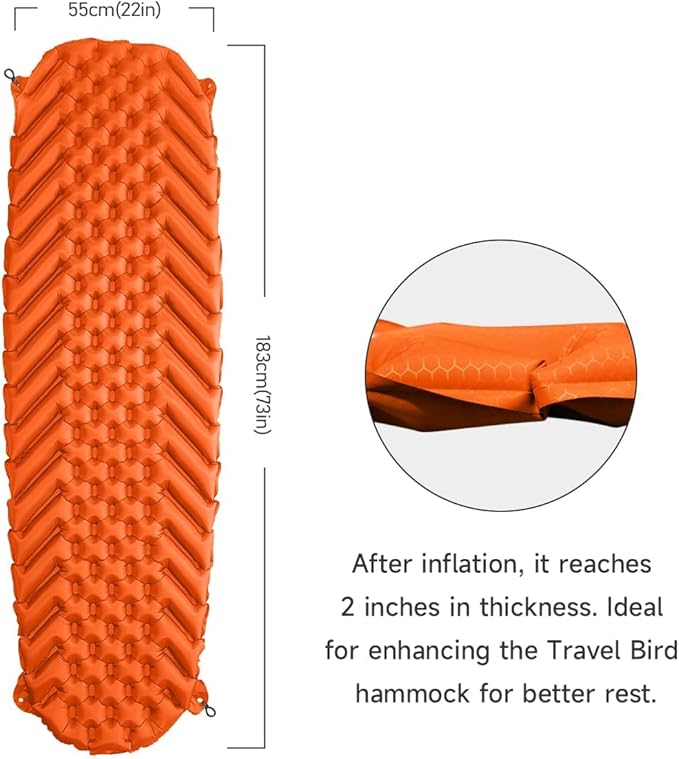 Inflatable Sleeping Pad for Camping Ultralight Sleeping Mat for Backpacking Hiking Hammock Sleeping Pad Pairs Hammocks