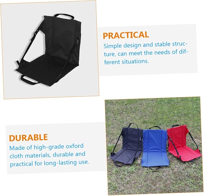 Kisangel Portable Foldable Chair Cushion Lightweight Outdoor Garden Seat for Fishing Camping and Relaxing Mesh Pouch for Storage
