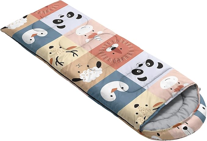 Kids Sleeping Bag for Boys GirlsBlue Ripples Print-Lightweight Warm Portable Outdoor Indoor-Waterproof Cold Weather Resistant Sleeping Bag for Camping Hiking