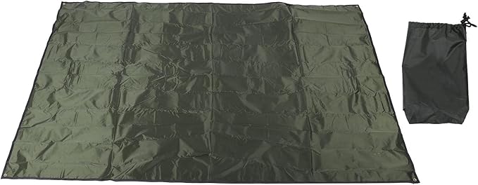 Camping Tent Tarp Water Proof Beach Mat Tent Floor Saver Oxford Cloth Picnic Blanket Sunshade for Outdoor Camping Beach Picnic Family Gathering 240x220cm with Storage Bag (OD Green)