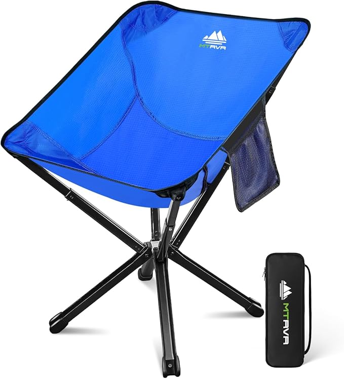 Lightweight Folding Camping Chair — Compact One-Piece Design Quick Setup Stable Aluminum Frame Portable Chair for Travel Hiking &amp Short Outdoor Breaks