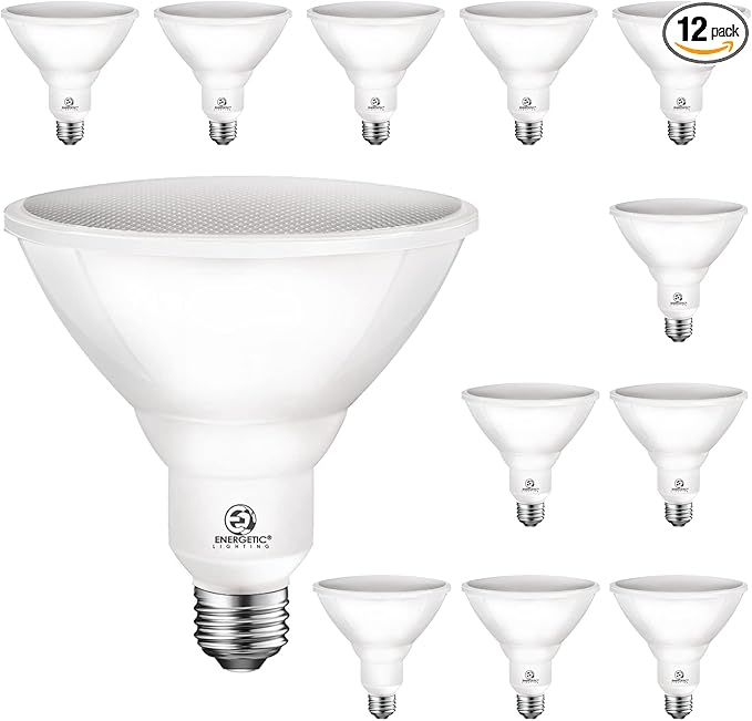 Energetic 100W Outdoor Par38 Led Flood Light1250lm5000K DaylightDimmable E26 BaseWaterproof Spot BulbUL Listed (12 Pack)