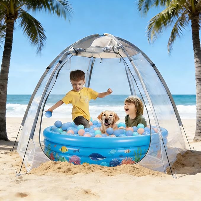 2 Person Transparent Sports Tent 360° Panoramic View Windproof Portable Outdoor Clear Bubble Tent for Winter Camping Fishing and Sports Activities