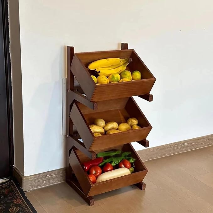 for Fruit and Vegetable Storage Rack 5-Tier Pull-Out Snack Stand Fruit Basket Stand