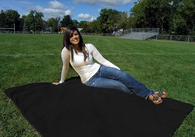 Ultimate SportsWrap - PATENTED - The Only WEARABLE Weatherproof/Stadium/Picnic/Sports Blanket complete with Upper and Lower Zippers Lined &amp Adjustable Hood and Inside Hand Warmers 70 X 58