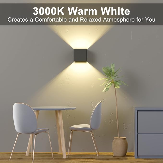 ChangM Sconces Wall Lighting 10W Blade Angle Adjustment IP65 Waterproof LED Modern Lighting Suitable for Indoor and Outdoor Replaceable G9 LED Bulb Warm White 3000K 2 Pack