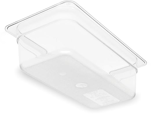 Carlisle FoodService Products Storplus Food Storage Container Food Pan Chafing Pan for Catering Buffets Restaurants Polycarbonate (Pc) 1/3 Size 4 Inches Deep Clear (Pack of 6)