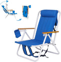 DUPOINT Portable Backpack Beach Chair Patio Folding Lightweight Camping Chairs Outdoor Garden Park Pool Side Lounge Chair with Cup Holder