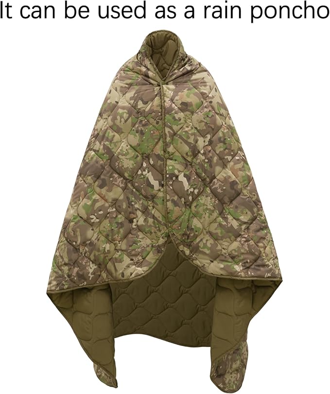 LOOGU Camo Blanket Waterproof Insulation Poncho Liner for Outdoor Camping Hiking Hunting Survival Backpacking Picnicking