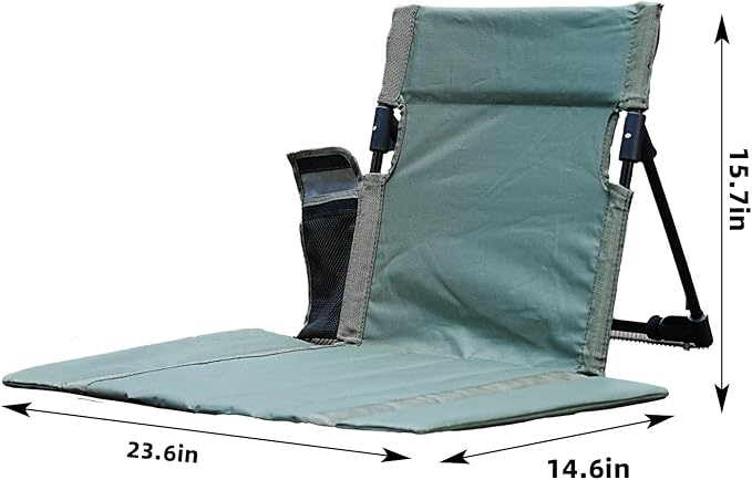 Extra large folding camping backrest with cup holderLightweight portable outdoor large chair for beach park lawn and travelAluminum frame comfortable &amp durable lazy backrest (Olive Green)