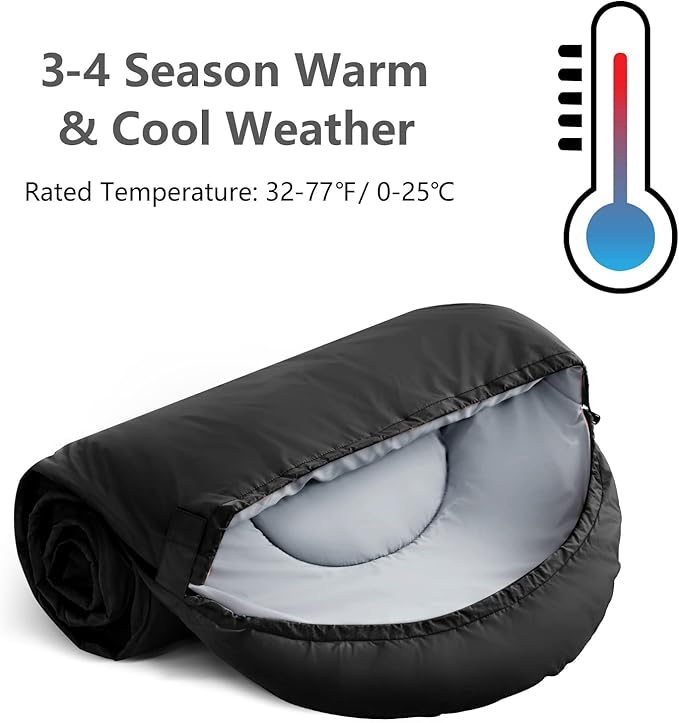 Sleeping Bags for AdultsKids &amp Girls-Warm &amp Cold Weather Lightweight Waterproof Sleeping Bag Backpack with Compact BagGreat for 3-4 Seasons HikingCamping and Outdoor