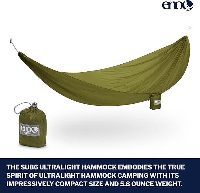ENO Eagles Nest Outfitters SubLink Lightweight Shelter System with Hammock Straps Bug Net and Rain Tarp