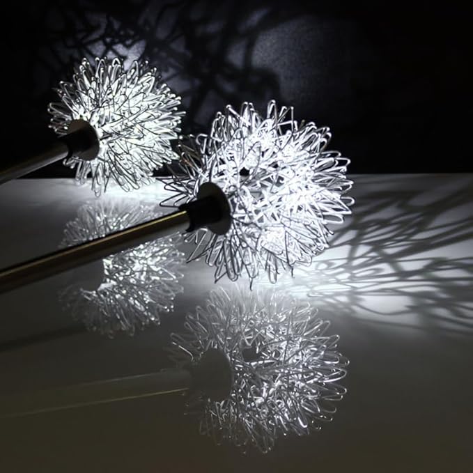 POPETPOP Dandelion Solar Garden Lights Led Decorative Outdoor Ground Stake Lighting for Lawn Pathway Yard No Wiring Needed