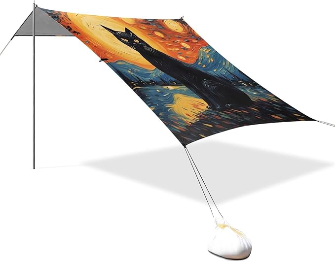 Starry Sky CatCamping Sun Shelters 9.2 x 10.5 FT Beach Canopy Tent Sun Shade with Carrying Bag for Camping Trips Fishing Backyard Fun or Picnics 21340160