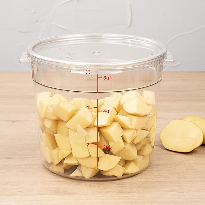 Restaurantware 8.75 Inch Round Polycarbonate Lid - Snap-On Food Storage Cover - Airtight Translucent Container Lid - Dishwasher-Safe Freezer-Safe Hot and Cold Food Friendly - Clear Plastic
