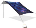 Blue Dragon Beach Tent Sun Shelter 9.2' x 10.5' Beach Canopy with 4 Sandbags 4 Stability Poles Sand Shovels - Tent Canopy for Beach Camping Fishing Picnics
