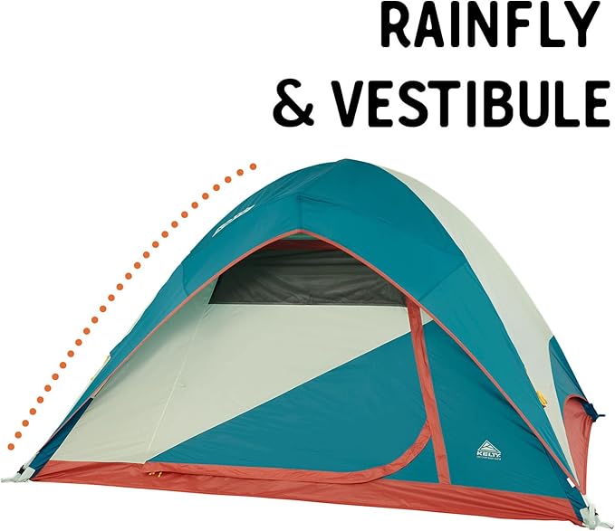 Kelty Discovery Basecamp Backpacking Tent 4 or 6 Person Camping Backpacking Shelter Large Capacity Fast Setup and Easy Tear Down Stuff Sack Included